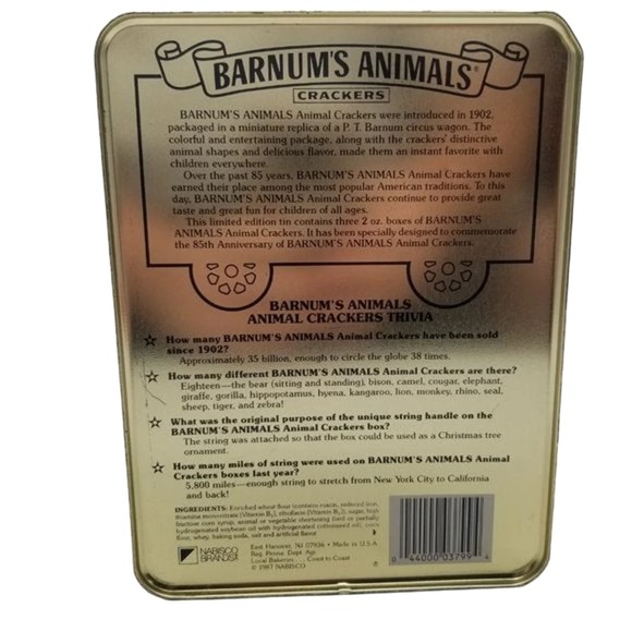 Vintage Nabisco Barnum's Animals Crackers 85th Anniversary 80s TIN Container - Picture 5 of 6